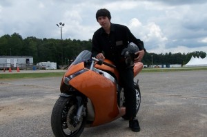 Tom Miceli on his Ion Electric Sportbike